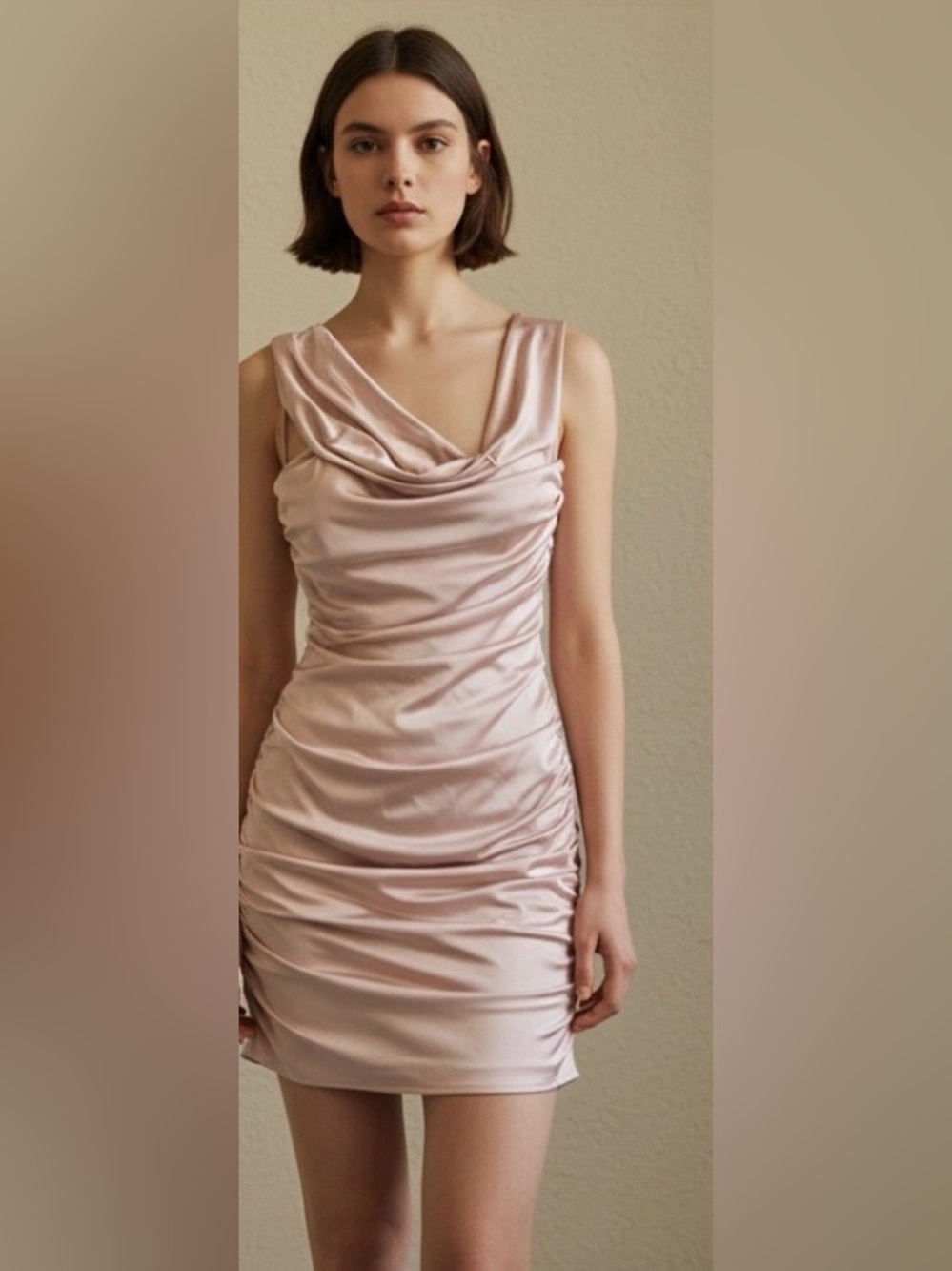 La Femme Elegant Pink Ruched Prom Dress Side zipper Size 2